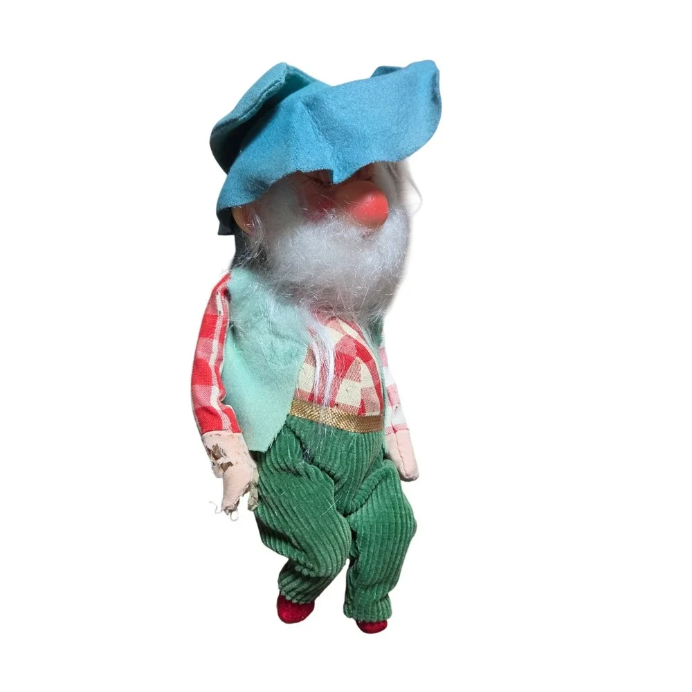 Vintage T.K.R. Jestia Gnome Doll Japan No. 725 Sleepy Beard Gingham Corduroy